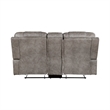 Erron Manual Double Recliner Loveseat with Console-Gray Brown 77 Inch