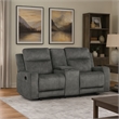 Tesy Manual Recliner Loveseat-Console-Dark Gray Microfiber 71 Inch