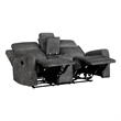 Tesy Manual Recliner Loveseat-Console-Dark Gray Microfiber 71 Inch