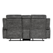 Tesy Manual Recliner Loveseat-Console-Dark Gray Microfiber 71 Inch