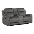 Tesy Manual Recliner Loveseat-Console-Dark Gray Microfiber 71 Inch