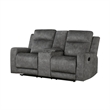 Tesy Manual Recliner Loveseat-Console-Dark Gray Microfiber 71 Inch
