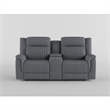 Lenny Manual Reclining Loveseat-Cup Holders-Gray Microfiber-75 Inch