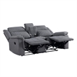 Lenny Manual Reclining Loveseat-Cup Holders-Gray Microfiber-75 Inch