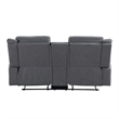 Lenny Manual Reclining Loveseat-Cup Holders-Gray Microfiber-75 Inch
