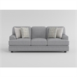Brady Sofa with 4 Pillows-Gray Chenille-Nailhead Trim-92 Inch