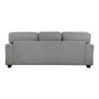 Brady Sofa with 4 Pillows-Gray Chenille-Nailhead Trim-92 Inch