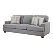 Brady Sofa with 4 Pillows-Gray Chenille-Nailhead Trim-92 Inch