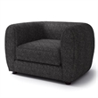 Dly Sofa Chair-Black Boucle-Wood Frame Tuxedo-Inspired Design