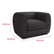 Dly Sofa Chair-Black Boucle-Wood Frame Tuxedo-Inspired Design