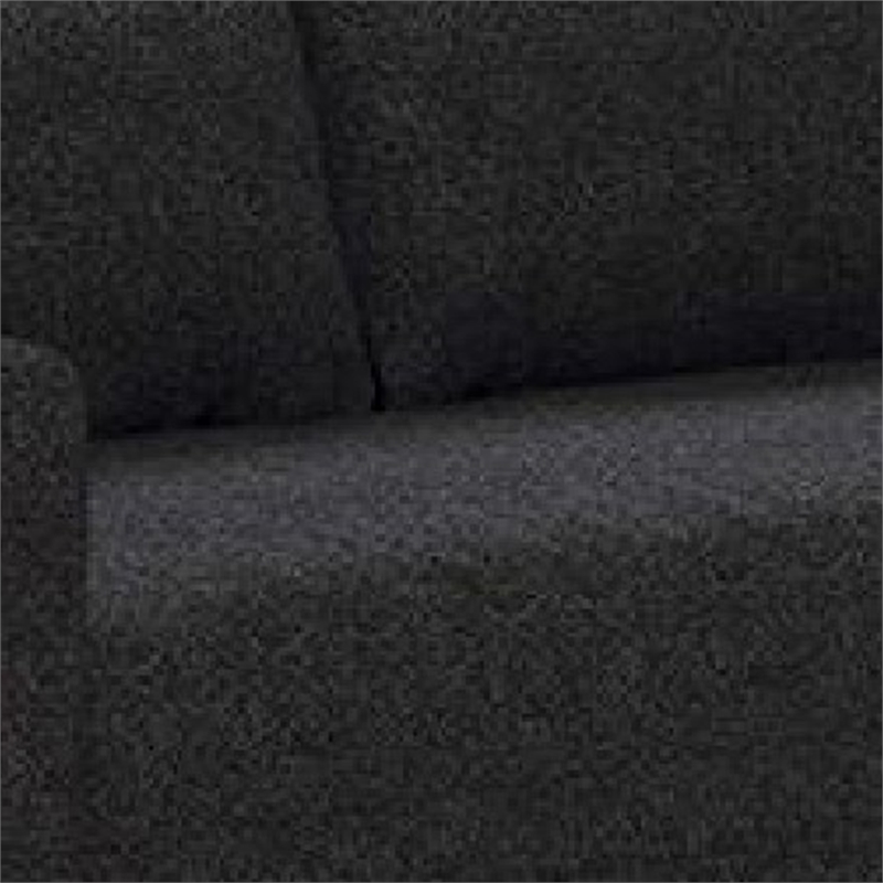 Remy Loveseat-Black Boucle-Bench-Style Seating-Gold Legs-63 Inch