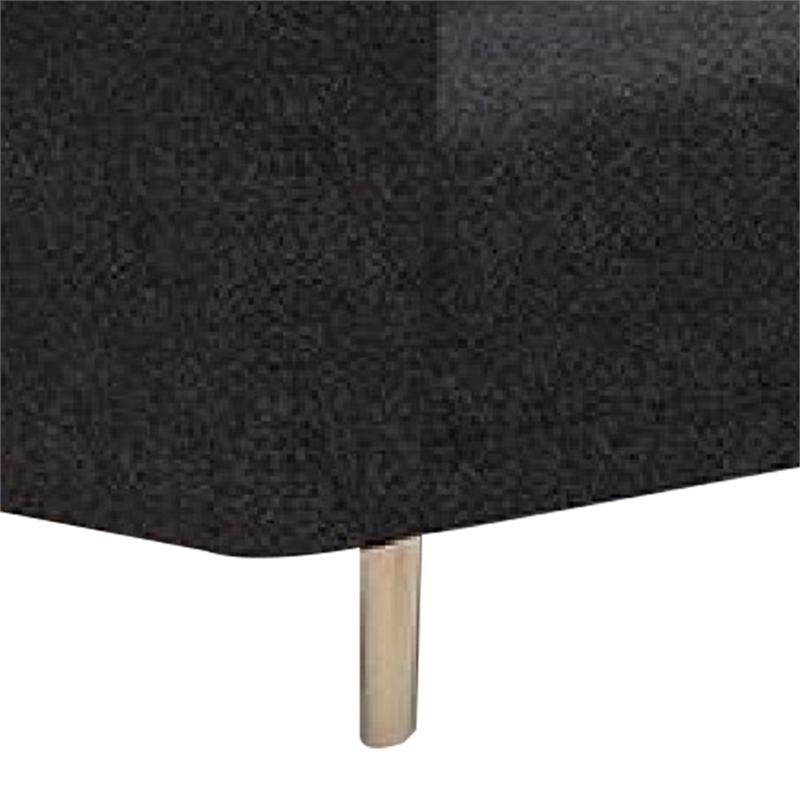 Remy Loveseat-Black Boucle-Bench-Style Seating-Gold Legs-63 Inch