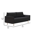 Remy Loveseat-Black Boucle-Bench-Style Seating-Gold Legs-63 Inch