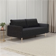 Remy Loveseat-Black Boucle-Bench-Style Seating-Gold Legs-63 Inch
