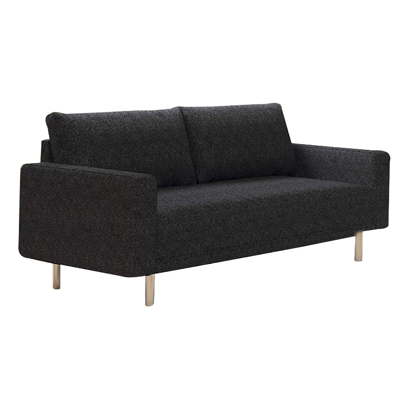 Remy Loveseat-Black Boucle-Bench-Style Seating-Gold Legs-63 Inch
