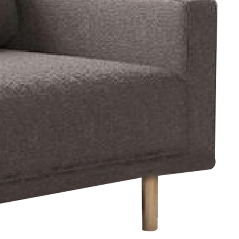 Remy Loveseat-Charcoal Gray Boucle-Gold Solid Wood Frame-63 Inch