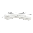 Allias 6pc Modular Sectional Sofa-Ivory White Boucle-2 Pillows