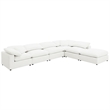 Allias 6pc Modular Sectional Sofa-Ivory White Boucle-2 Pillows