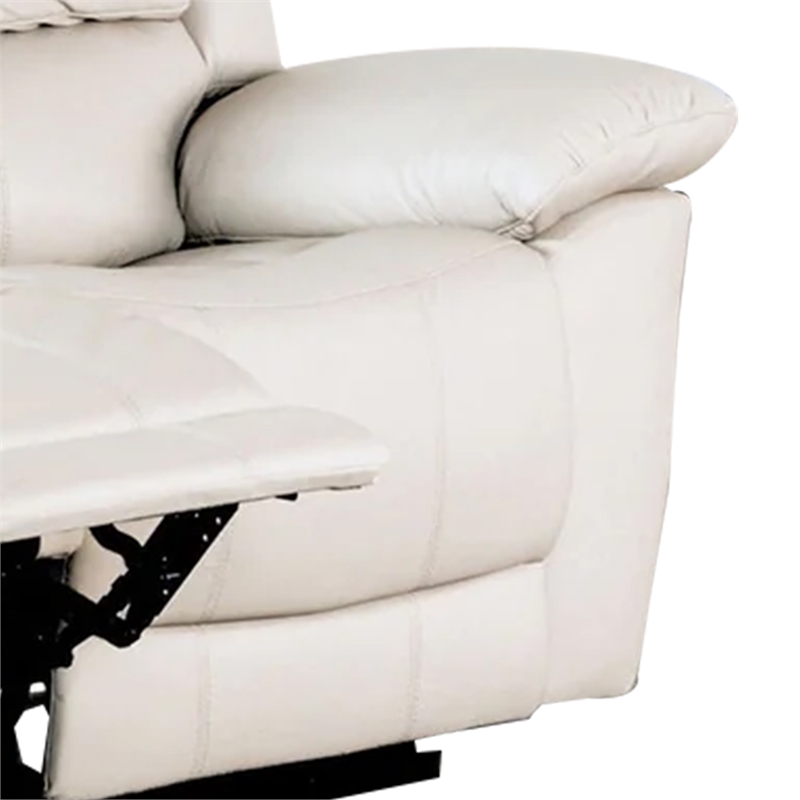 Larus Manual Loveseat-Leather Match-Pillow Top Arms-60 Inch
