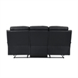 Hanna Manual Double Reclining Sofa-Black Top Grain Leather-87 Inch