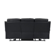 Hanna Power Dual Reclining Sofa-Black Top Grain Leather-USB-87 Inch