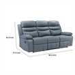 Hanna Manual Double Reclining Sofa-Blue Top Grain Leather-87 Inch