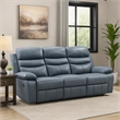 Hanna Manual Double Reclining Sofa-Blue Top Grain Leather-87 Inch