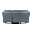 Hanna Manual Double Reclining Sofa-Blue Top Grain Leather-87 Inch