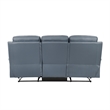 Hanna Manual Double Reclining Sofa-Blue Top Grain Leather-87 Inch