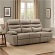 Hanna Power Dual Recliner Sofa-USB-Latte Brown Grain Leather 87 Inch
