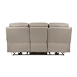 Hanna Power Dual Recliner Sofa-USB-Latte Brown Grain Leather 87 Inch