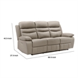 Hanna Power Dual Recliner Sofa-USB-Latte Brown Grain Leather 87 Inch