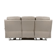 Hanna Power Dual Recliner Sofa-USB-Latte Brown Grain Leather 87 Inch