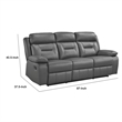 Conia Manual Double Recliner Sofa-Dark Gray Top Grain Leather 87 Inch
