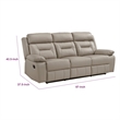 Conia Manual Double Reclining Sofa-Latte Beige Leather-87 Inch