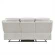 Conia Manual Double Reclining Sofa-Light Gray Silver Leather-87 Inch