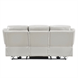 Conia Power Double Reclining Sofa-Light Silver Leather-USB-87 Inch