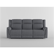 Lenny Manual Double Reclining Sofa-Gray Microfiber-Foam-86 Inch