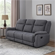 Lenny Manual Double Reclining Sofa-Gray Microfiber-Foam-86 Inch