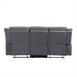 Lenny Manual Double Reclining Sofa-Gray Microfiber-Foam-86 Inch