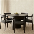 Cid Kimi Extendable Dining Table-Brown Veneer-Round 51-71 Inch Top