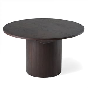 Cid Kimi Extendable Dining Table-Brown Veneer-Round 51-71 Inch Top