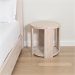 Cony Round End Table-Natural Oak Brown Wood-Caster Wheels-24 Inch