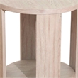 Cony Round End Table-Natural Oak Brown Wood-Caster Wheels-24 Inch