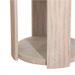 Cony Round End Table-Natural Oak Brown Wood-Caster Wheels-24 Inch