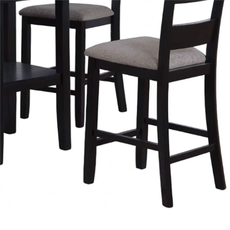Losy 5pc Counter Height Table and 4 Chairs Set-Square Wood Top-Gray