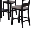 Losy 5pc Counter Height Table and 4 Chairs Set-Square Wood Top-Gray