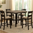 Losy 5pc Counter Height Table and 4 Chairs Set-Square Wood Top-Gray