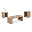 Asoi 3pc Coffee and End Table Set-Natural Brown Scandinavian Veneer