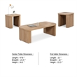 Asoi 3pc Coffee and End Table Set-Natural Brown Scandinavian Veneer